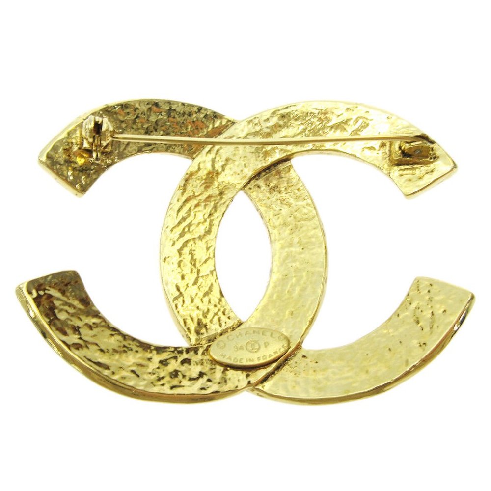 CHANEL CC Logos Brooch Pin Corsage Gold - Picture 8 of 8